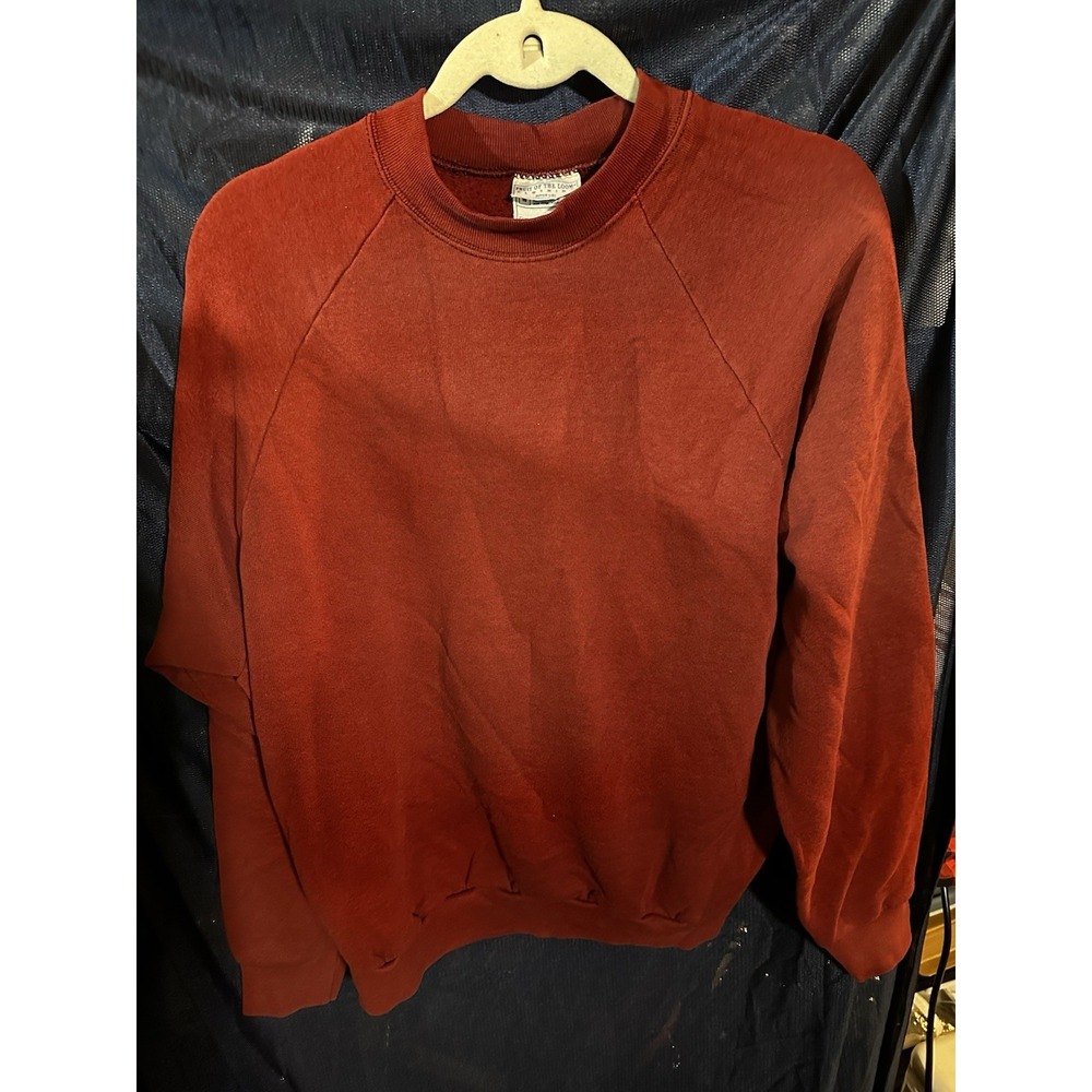 Vintage Fruit of the Loom Sweatshirt Mens XL Red Crewneck Made in USA Blank